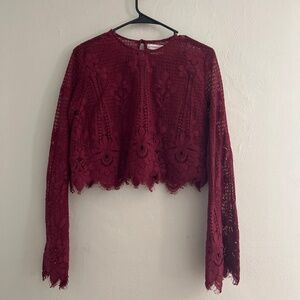 Urban Outfitters maroon lace top, size small